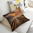 thumbnail image 5 of Wooden walkway ocean suns Linen toss pillowcase Decoration pillowcase Gift preferred 20x20" Cushion cover 1 set Sofa pillowcase Sofa bedroom living room car, 5 of 8