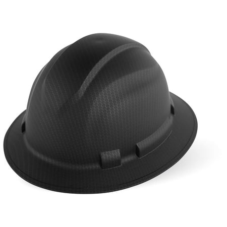 

YAAN Full Brim Hard Hat with Six-Point Ratchet Suspension Reversible Construction Hard Hat for Safety with Brow Pad and EZ-Click Adjustment OSHA/ANSI Compliant Matte Black Graphite