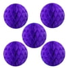 Wrapables® 6" Set of 5 Tissue Honeycomb Ball Party Decorations for Weddings, Birthday Parties, Baby Showers, and Nursery Décor, Purple
