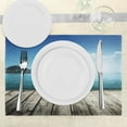 thumbnail image 3 of Ambesonne Nautical Place Mats Set of 4, Yacht and Wooden Deck, Standard Size, Blue Brown, 3 of 6