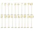 thumbnail image 1 of 20 Pcs Metal Table Numbers 1-20 Table Numbers for Wedding Reception 12 Inch Party Table Number with Sturdy Holder Base, 1 of 5