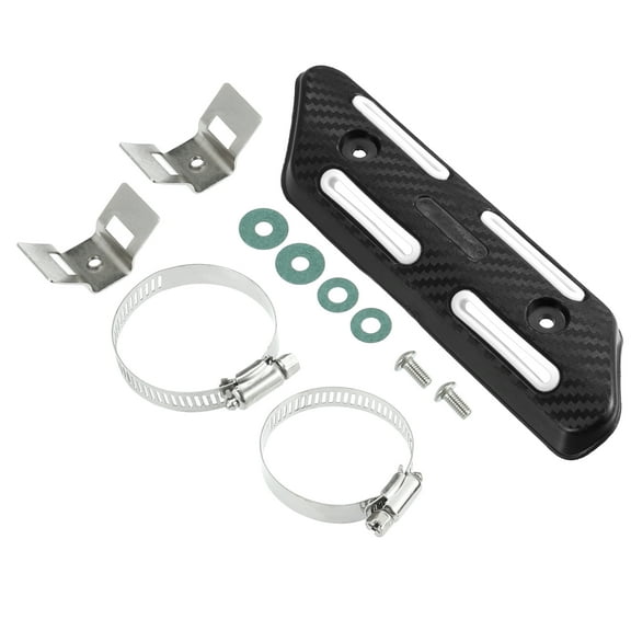 1 Set Universal Motorbike Heat Shield Kit Exhaust Pipe Cover Muffler Silencer Pipe Protector White