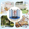 thumbnail image 3 of LuckyNote 5.5 FT Kids Trampoline with Safety Net, Indoor Outdoor Toddler Trampoline with Enclosure, U-Shaped Stable Legs, Foam Padded Poles, 3 of 10