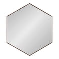 thumbnail image 2 of Kate and Laurel Rhodes 6-Sided Hexagon Wall Mirror, 30.75x34.75 Walnut Brown, 2 of 6