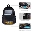 thumbnail image 3 of Lsque Purple Glowing Mushroom Pattern Adult Backpack – Durable & Lightweight PU Canvas Storage Bag , 15” Laptop Compartment, and Multiple Pockets, 3 of 7