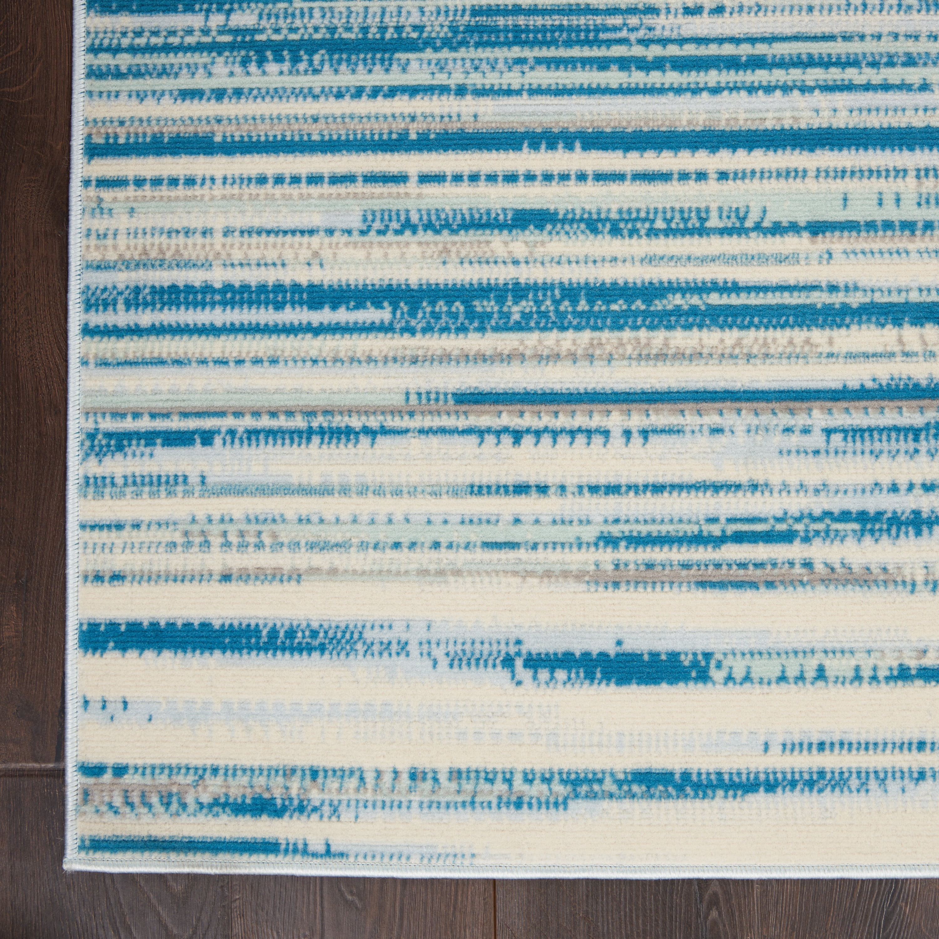 Nourison Bliss Modern Abstract Blue 4' x 6' Area Rug, (4' x 6')