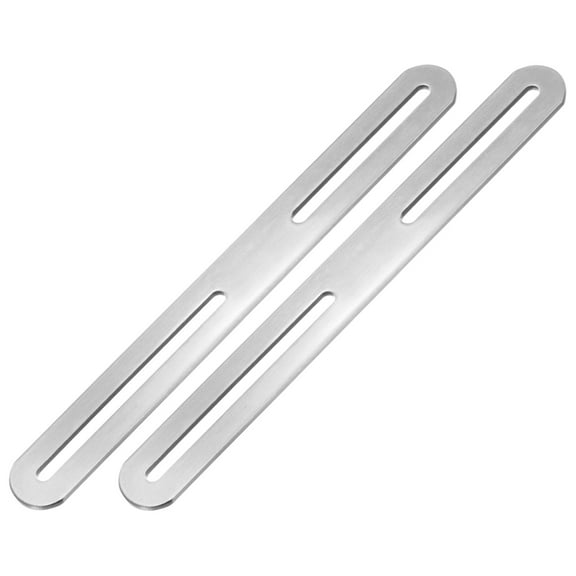 2-Pack Adjustable Flat Mending Plate Support with Single Slot, 8.27x0.94 Inch Straight Repair Fixing Bracket Connector for Wood Furniture [Silver]