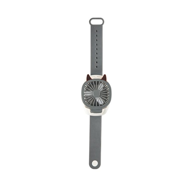 Graflsoa Adjustable Wrist-Worn Mini Fan with LED Lights, USB Rechargeable, 3 Speeds, Detachable Design, Lightweight and Portable, Grey