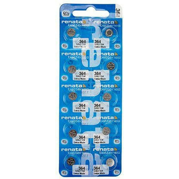 Strip of 10 Genuine Fresh Renata 364 SR621SW Swiss Made Silver 1.55v Batteries