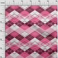 thumbnail image 3 of oneOone Silk Tabby Fuschia Pink Fabric Check Dress Material Fabric Print Fabric By The Yard 42 Inch Wide, 3 of 5