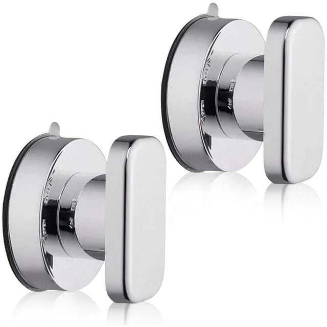 Manijas de puerta con ventosa plateada, 2 unidades, para cajón, refrigerador, puerta de vidrio, manijas portátiles, manijas móviles, ventosas fuertes para baño.