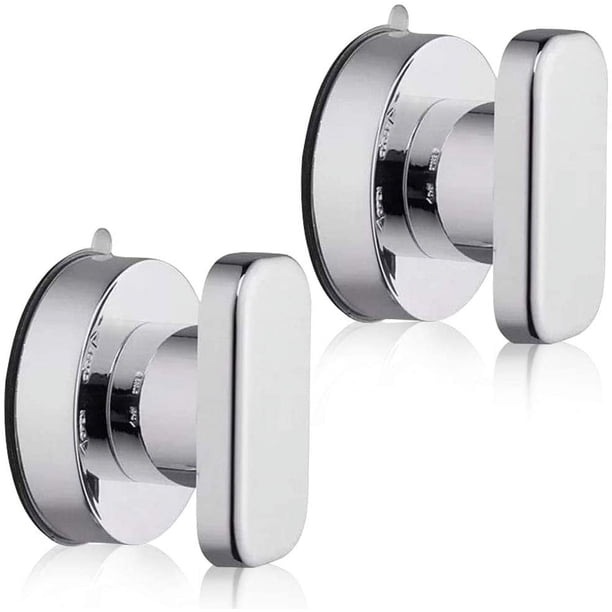 Manijas de puerta con ventosa plateada, 2 unidades, para cajón, refrigerador, puerta de vidrio, manijas portátiles, manijas móviles, ventosas fuertes para baño.