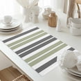 thumbnail image 4 of Placemat Gray Green Placemats for Dining Table Stripe Washable Table Mats for Party Kitchen Dining Decoration, 4 of 7