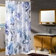 thumbnail image 6 of Cute Watercolor Floral Shower Curtain Sets,Blue Botanical Leaves Bathroom Curtains,Modern Minimalist White Bath Curtain, Waterproof Fabric with 12 Hooks 72x72 Inches, 6 of 7