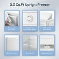 thumbnail image 2 of Auseo 3.0 Cu.ft Upright Freezer, Compact Mini Freezer with Reversible Door for Kitchen, Apartment, Basement, Dorm, White, 2 of 9