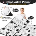 thumbnail image 3 of Cat and Flower White Pattern Teens Toddler Nap Mat with Pillow, Sleeping Mat Bag for Preschool Daycare 51"x22", 3 of 6