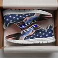 thumbnail image 3 of Puerto Rican American Flag Shoes for Men Women Running Shoes Lightweight Walking Sneakers Mesh Athletic Sport Shoes White Size 11, 3 of 5