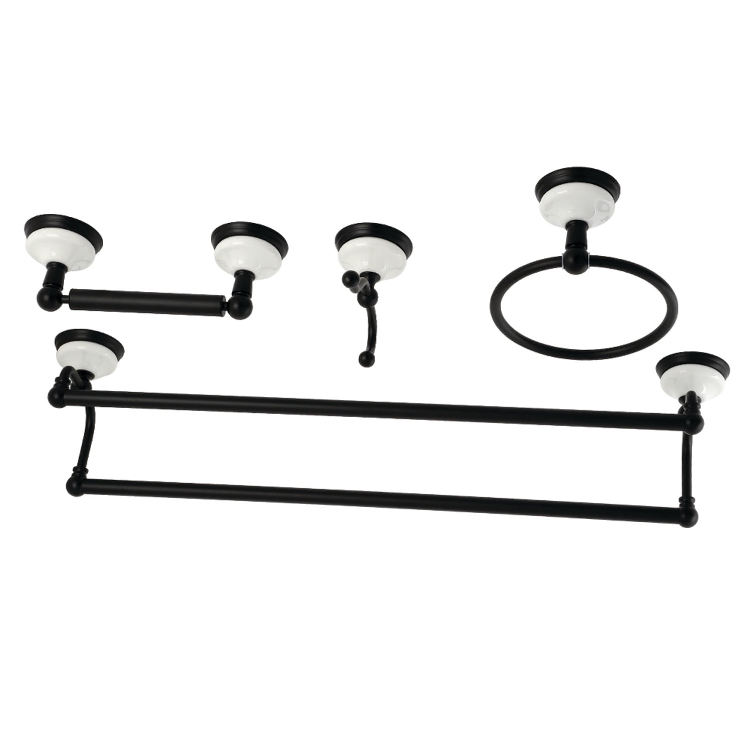 Kingston Brass BAK1113478MB Victorian 4Pieces Dual Towel Bar Bathroom
