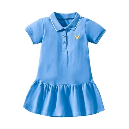

Pimfylm Casual Dresses For Toddler Toddler Linen Dress Baby Girls Ruffle Halter Sleeveless Casual Party Dresses purified cotton Blue 18-24Months