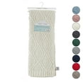 thumbnail image 5 of Cozy Tyme Aliyana Chenille Diamond Cable Knit Throw, Super Soft Warm Blanket, 50 x 60 Inches, Cream White, 5 of 10