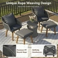 thumbnail image 6 of 5 Piece Wicker Patio Furniture Set, Rattan Patio Chair Set with Ottoman and Wicker Cool Bar Table, Outdoor Furniture Set with Gray Seat Cushion for Garden, Backyard, Porch, Balcony, Poolside, 6 of 11