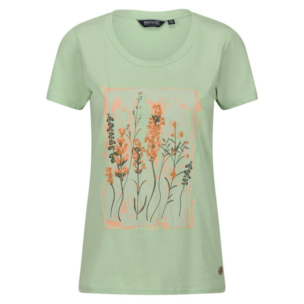 Regatta - Camiseta Filandra VII Plantas para Mujer (Verde Tranquilo)
