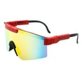 thumbnail image 2 of Sports Shield Sunglasses Half Rim Adjustable Temples Light Weight UV 400 Red, 2 of 6