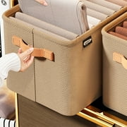 PRETXORVE Clothes Storage Box Thickened Fabric Storage Basket Foldable