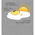 thumbnail image 2 of "Eggspensive Eggs - Keep On The Sunny Side" Adult Heather Gray Crew Neck Short Sleeve Tee-Medium, 2 of 2