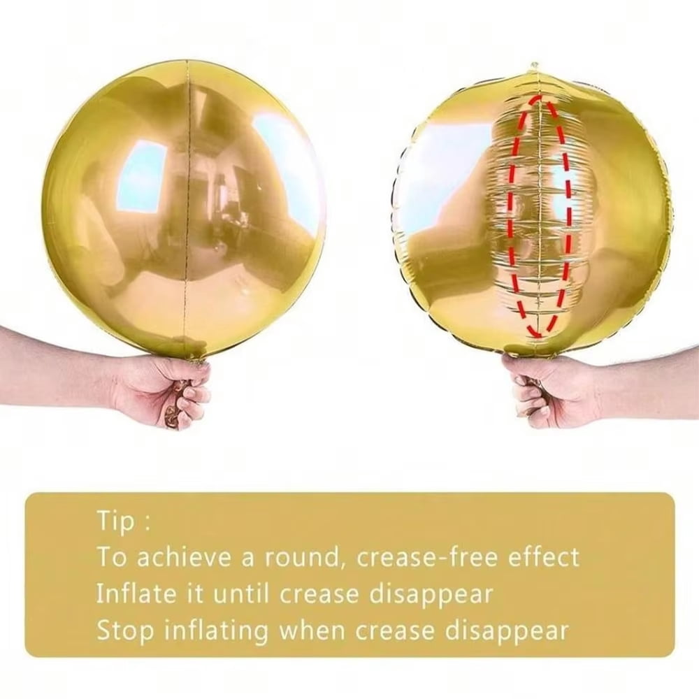 4D Foil Holographic Round Balloons Party Decoration for Birthday Valentine Baby Shower Christmas Bachelor Party Decor