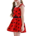 thumbnail image 3 of TiaoBug Toddler Girls Polka Dots Tutu Dress Birthday Party Gown Halloween Fancy Dress Red 4-5, 3 of 7