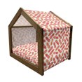 thumbnail image 2 of Orange Pet House, Vintage Pattern of Tropical Exotic Climate Fruits Pineapples Hawaii Summer Design, Outdoor & Indoor Portable Dog Kennel with Pillow and Cover, 5 Sizes, Orange White, by Ambesonne, 2 of 5