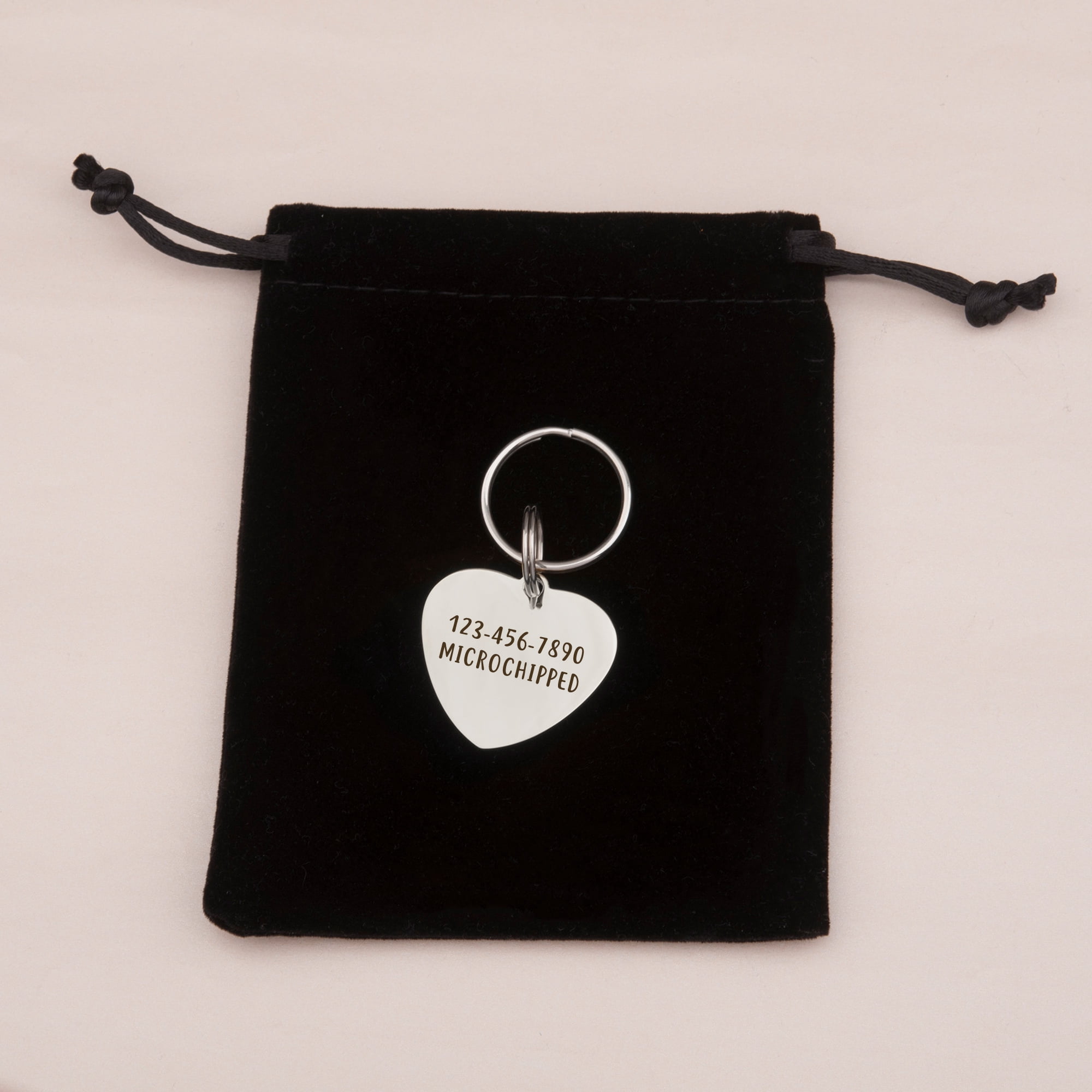 Anavia Stainless Steel Metal Heart Name - State Birthday Holiday Christmas Engraved Dog Cat ID Tag, Silver