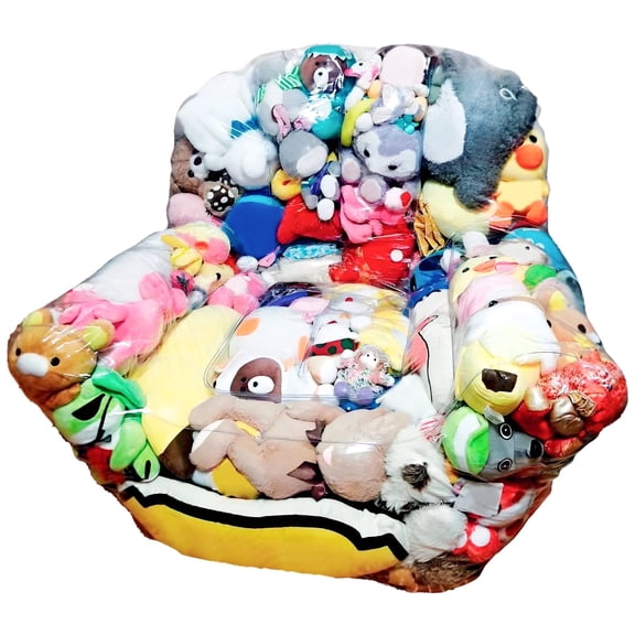 Lzvxtym Clear Stuffed Animal Bean Bag Chair Cover 180L Stuffed Animal Bean Bag Storage for Children Plush Toys Storage and Organizing No Filler Included