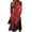 Red, variant on Women's 3/4 Length Sleeve Halloween Dresses V-Neck A-Line Swing Knee Length Wrap Dress for Halloween Party Fall Clothes