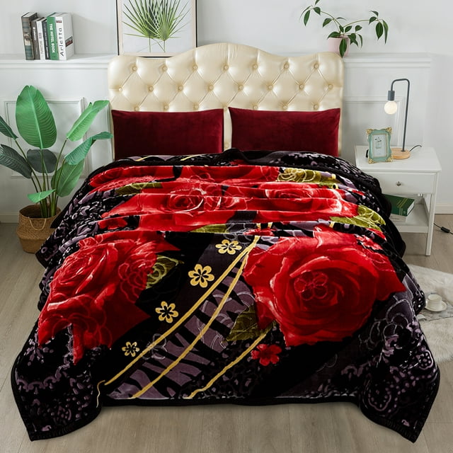 JML 2 Ply Fleece Plush Bed Blanket,Heavy Thick Soft Warm Mink Blanket ...