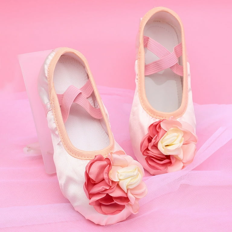 ☆美品☆ BEAUTIFUL SHOES BALLET SHOES 24cm Siilsaa Ballet Shoes for Girls Large Flower Ballet Dance Shoes