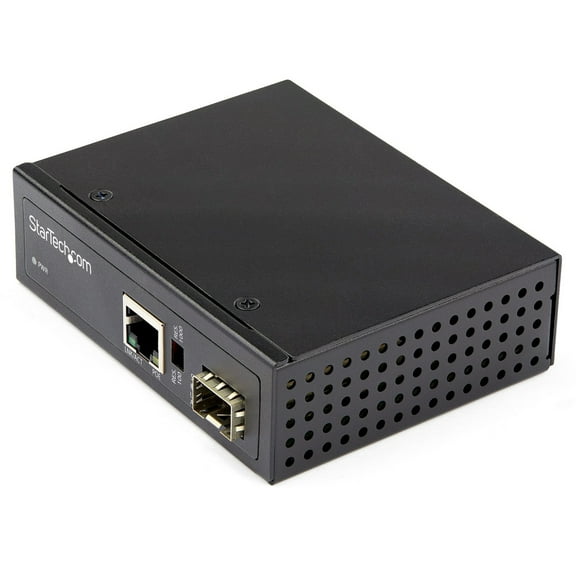 StarTech PoE  Industrial Fiber to Ethernet Media Converter 60W - SFP to RJ45 - SM/MM Fiber to Gigabit Copper IP-30 (248821)