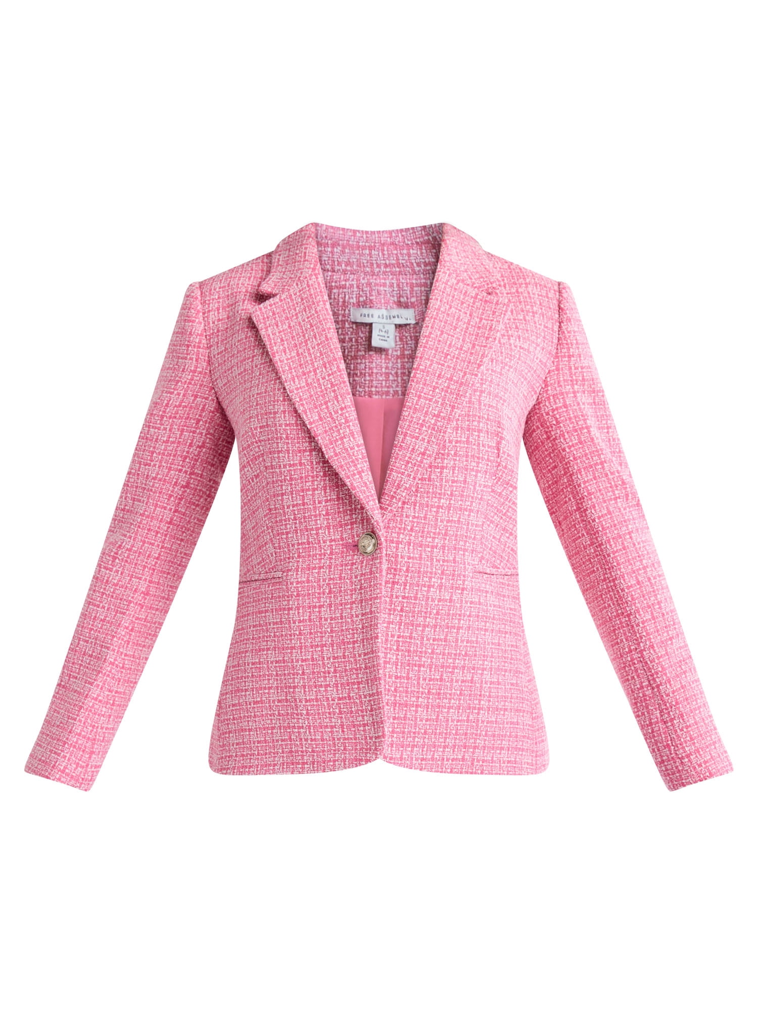 Free Assembly Women’s Single Breasted Tweed Blazer, Sizes XS-XXXL