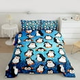 thumbnail image 2 of Homewish Cute Cartoon Penguin Queen Comforter Set,Antarctic Wild Animal Bedding Sets,White Blue Black Bedding Comforter Set For Boys Hgirls,Breathable Home Decor,3pcs, 2 of 8