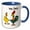 Blue/White, variant on 3drose, Cute Funny Hen Pecked Rooster Chicken Saying Yes Dear to Hen, 11oz Magic Transforming Mug