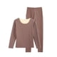 thumbnail image 1 of Jumpingount 1 Juego de ropa interior de poliéster para mujer, ropa interior portátil de manga larga con cuello redondo, ropa de dormir cálida Ropa interior Color de piel, 1 of 6