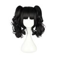 thumbnail image 1 of Peluca de cabello humano Unique Bargains 14' Negro rizado con gorra, 1 of 6