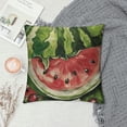 thumbnail image 2 of PHYHOO Summer Decorative Throw Pillow Covers, Red Green Stripes Outdoor Home Decor, Flower Farmhouse Cushion White, 2 of 5