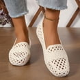 thumbnail image 4 of Norvail Womens Lightweight Open Toe Flat Sandals - Casual Slip-On Summer Beach Shoes, Hollow Out Flat Sandals, Solid Color Round Toe Slip On Summer Going Out Shoes, 4 of 6