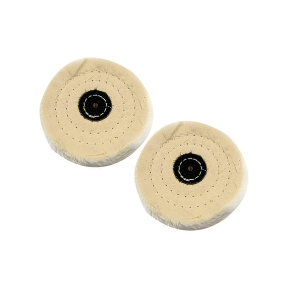 Polishing White Muslin Cloth Buff 4"x50 Folds 2pcs Stitched Buffing Wheel with Leather Hub to Polish & Buff Gold, Silver & Other Metals for Jewellery, Watchmaking, Hobby Craft for Bench Grinder.