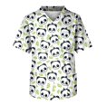 thumbnail image 1 of Men's Printing Short Sleeve V-neck Working Blouse Chest Pocket Carer Top S, 1 of 4