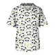 thumbnail image 1 of Men's Printing Short Sleeve V-neck Working Blouse Chest Pocket Carer Top4XL, 1 of 3