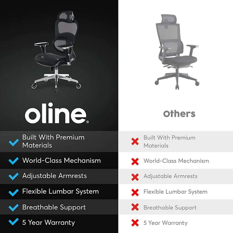 INZER ErgoPro L  ブラック Oline ErgoPro Ergonomic Office Chair with Lumbar Support