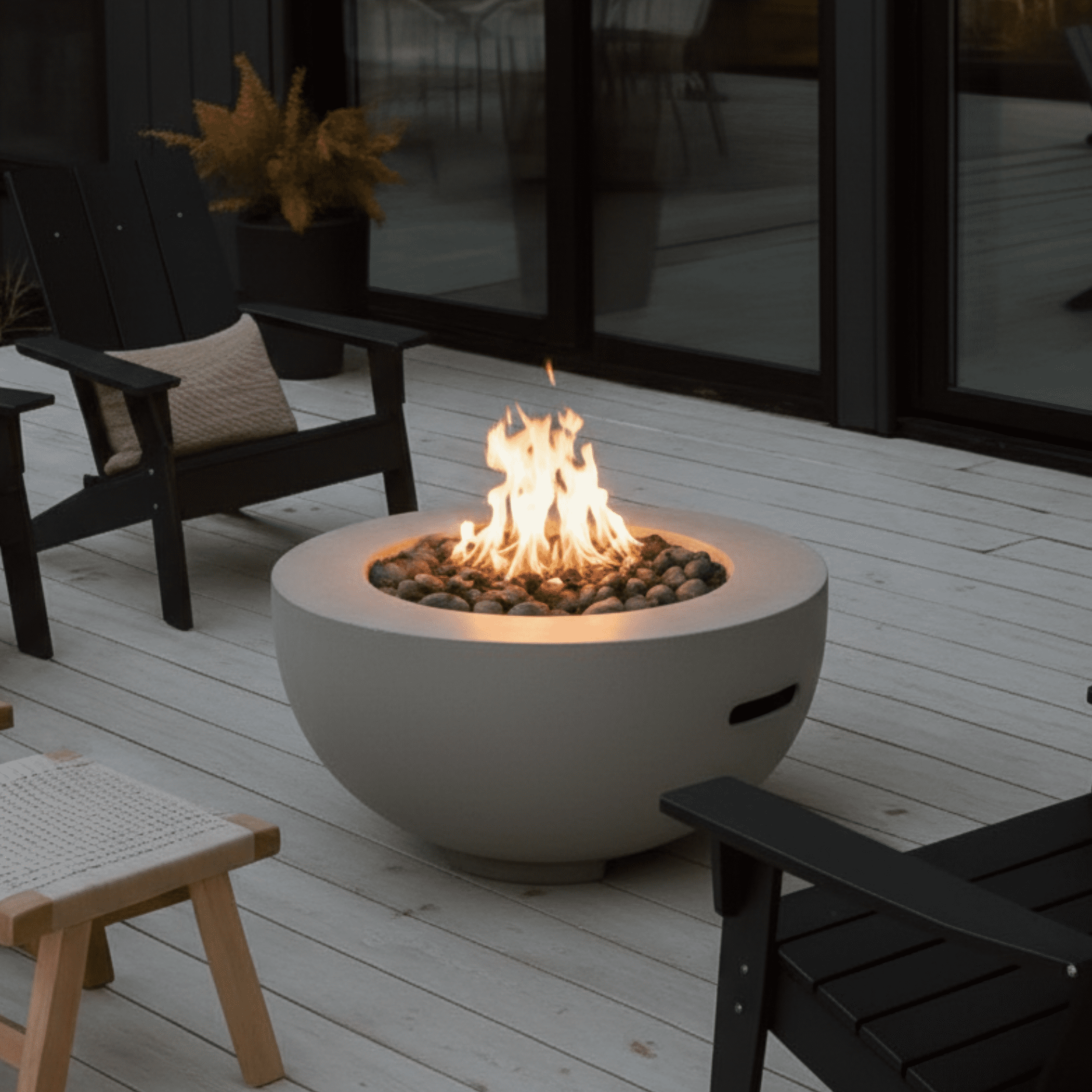 TerraFlame Wave Tabletop Indoor/Outdoor Portable Fire Bowl, Gel